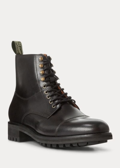 Botas Polo Ralph Lauren Hombre Negros - Bryson Cap-Toe Leather - WJKSN7632